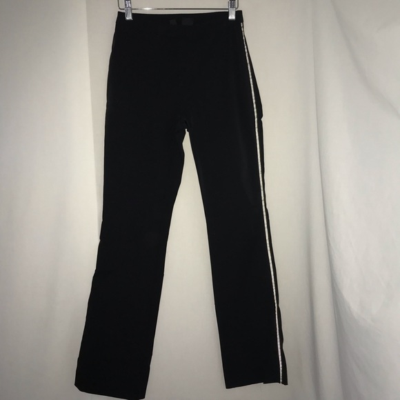 Mango Pants - MNG Mango black Leg Pants with white Trim size 4